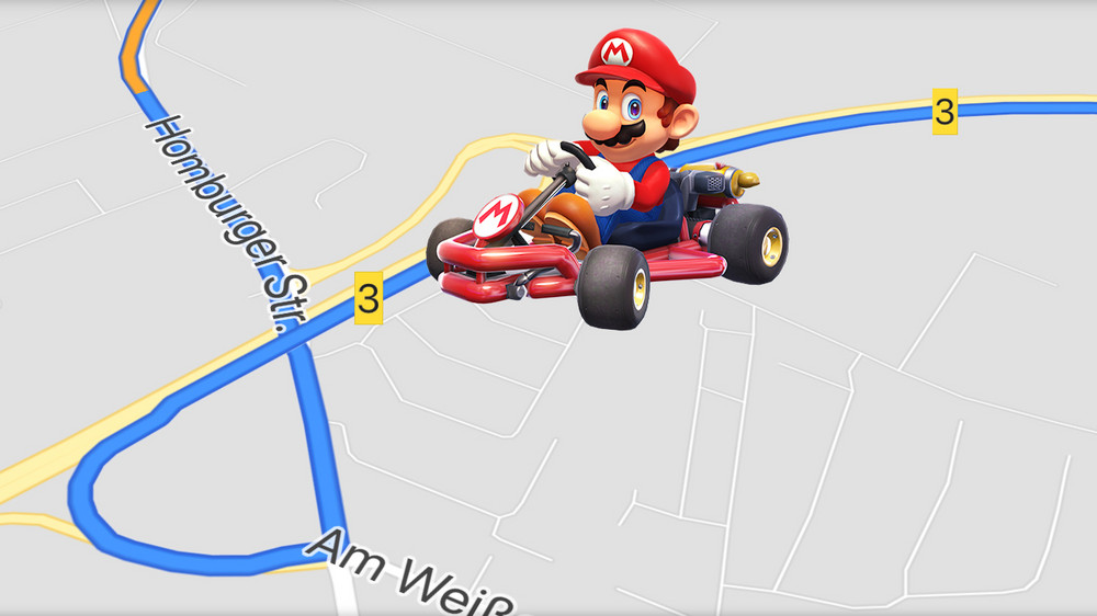 mario kart in google maps